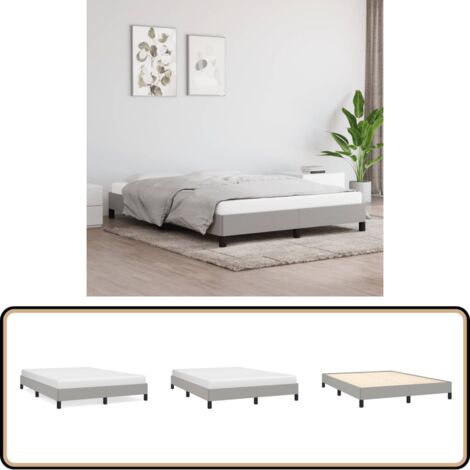 Cadre de lit sans matelas gris clair 140x190 cm tissu - Cadre De Lit - Lit Double - Literie - Meuble De Chambre - Chambre À Coucher