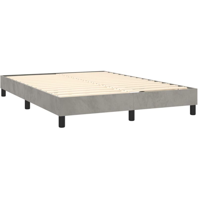 Vidaxl - Cadre de lit sans matelas gris clair 140x190 cm velours