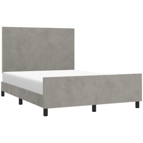 Cadre de lit sans matelas gris clair 140x190 cm velours vidaXL