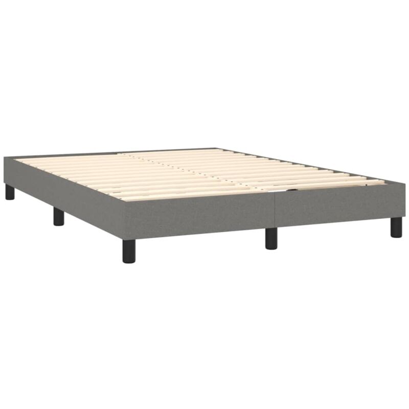 Vidaxl - Cadre de lit sans matelas gris foncé 140x190 cm tissu