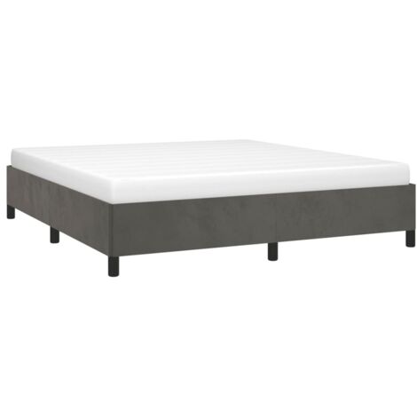 Cadre de lit sans matelas gris foncé 160x200 cm velours vidaXL
