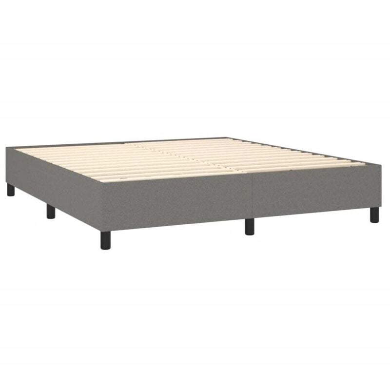 Vidaxl - Cadre de lit sans matelas gris foncé 180x200 cm tissu