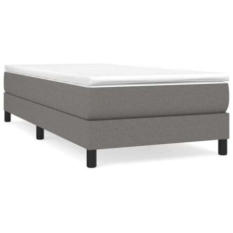 Cadre de lit sans matelas gris foncé 80x200 cm tissu  -RICEEL