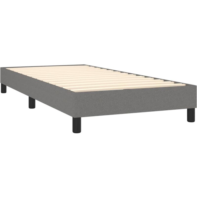 Cadre de lit sans matelas gris foncé 90x200 cm tissu