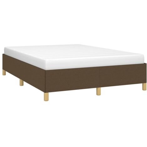 Cadre de lit sans matelas marron foncé 140x190 cm tissu vidaXL