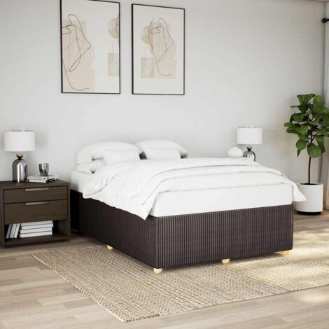 Cadre de lit sans matelas marron foncé 160x200 cm tissu vidaXL
