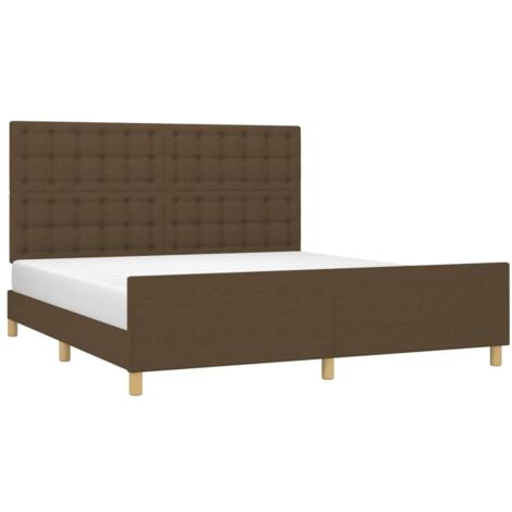 Cadre de lit sans matelas marron foncé 160x200 cm tissu vidaXL