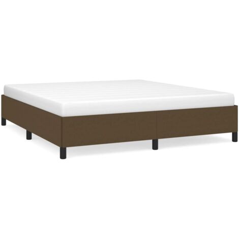 Cadre de lit sans matelas marron foncé 160x200 cm tissu vidaXL