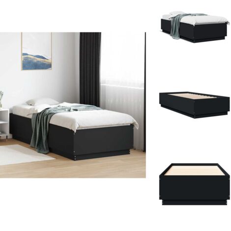 Cadre de lit sans matelas noir 100x200 cm - Cadre De Lit - Lit Double - Lit Noir - Lit Moderne - Sommier