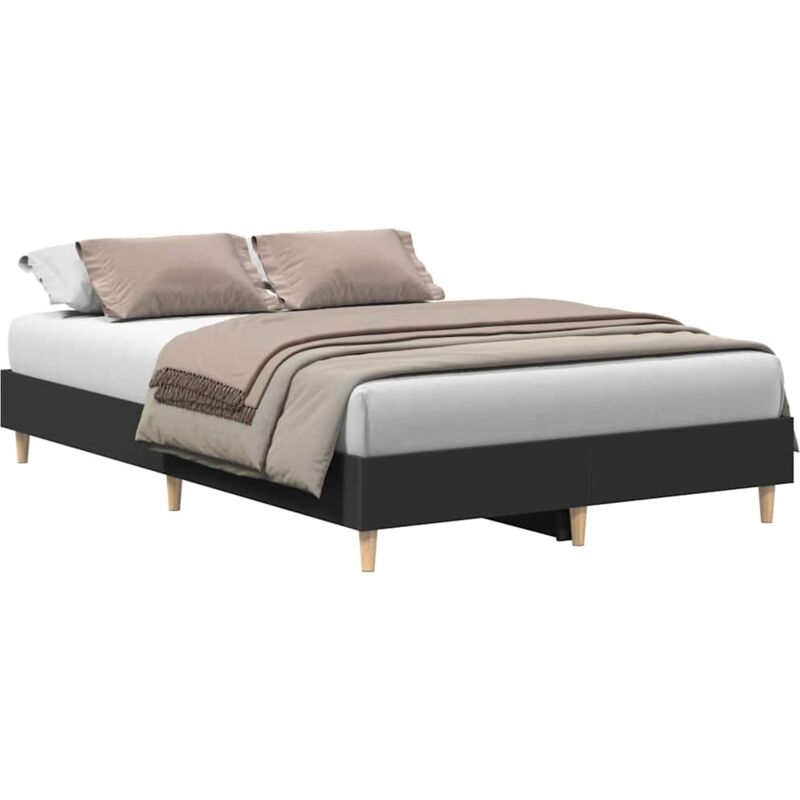 Vidaxl - Cadre de lit sans matelas noir 140x190 cm bois d'ingénierie