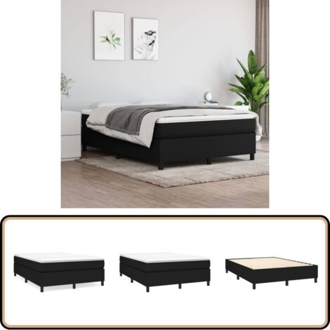 Cadre de lit sans matelas noir 140x190 cm tissu - Cadre De Lit - Lit Double - Literie - Meuble Chambre - Design Moderne