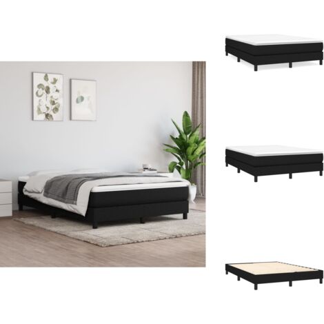 Cadre de lit sans matelas noir 140x190 cm tissu - Cadre De Lit - Lit Double - Literie - Meuble Chambre - Design Moderne