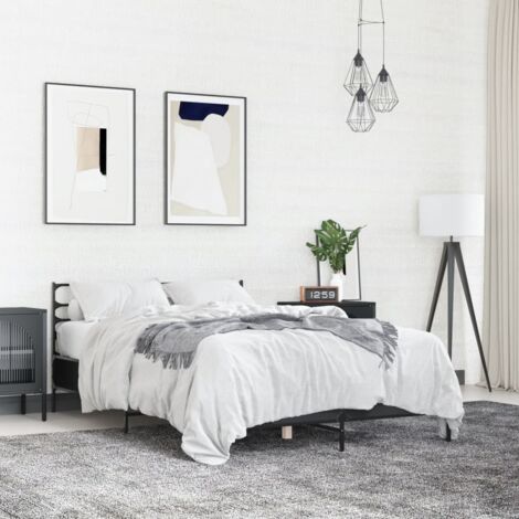 Cadre de lit sans matelas noir 140x190 cm vidaXL