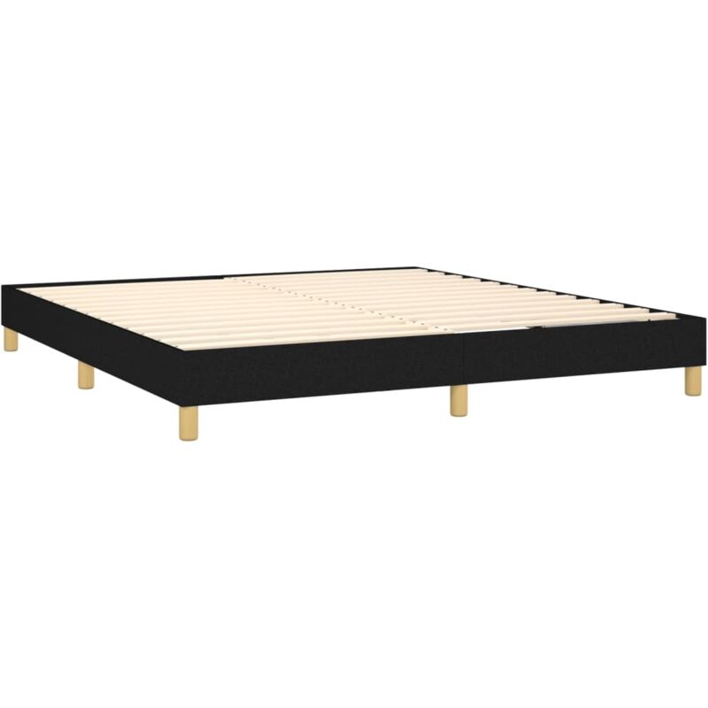 Cadre de lit sans matelas noir 160x200 cm tissu