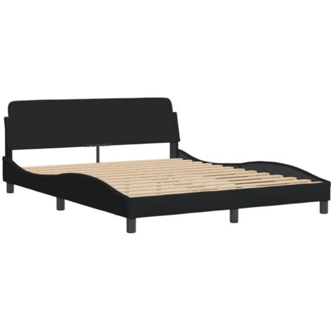 Cadre de lit sans matelas noir 160x200 cm tissu vidaXL275941
