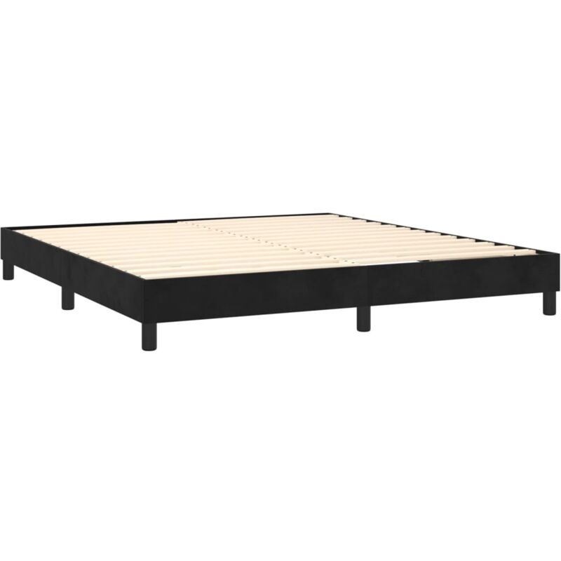 Cadre de lit sans matelas noir 160x200 cm velours