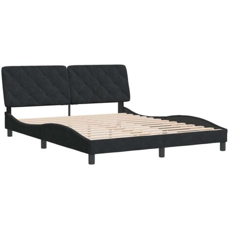 Cadre de lit sans matelas noir 160x200 cm velours vidaXL