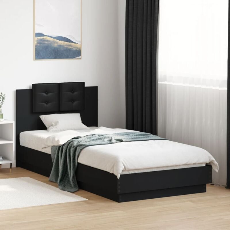 Cadre de lit sans matelas noir 90x200 cm Vidaxl