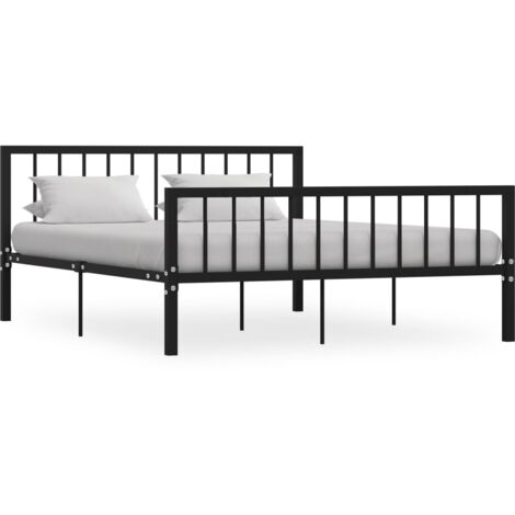 Cadre de lit sans matelas noir métal 160x200 cm vidaXL