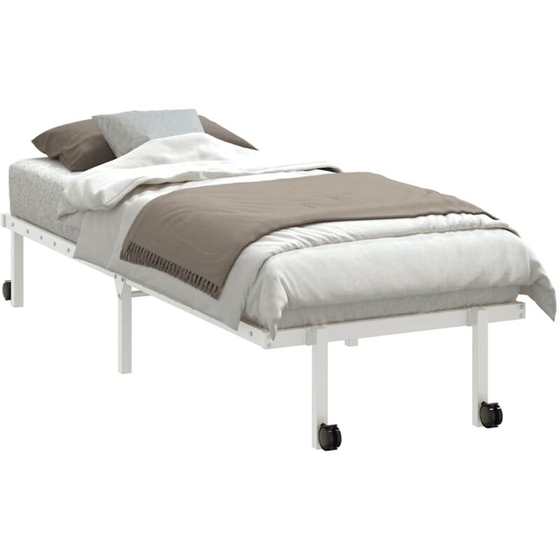 Cadre de lit pliable sans matelas blanc 80x200 cm acier Vidaxl