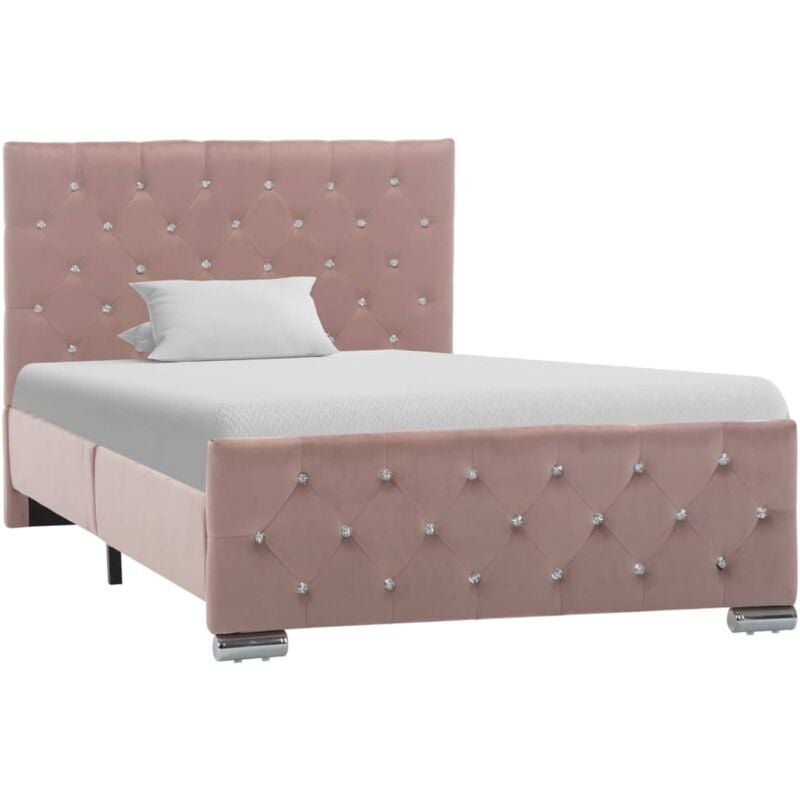 Vidaxl - Cadre de lit sans matelas Rose Velours 100x200 cm