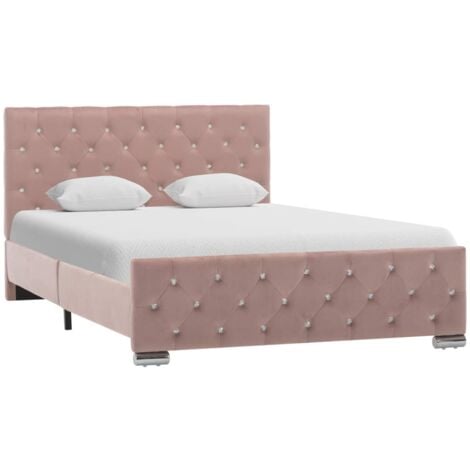 Cadre de lit sans matelas Rose Velours 120x200 cm vidaXL