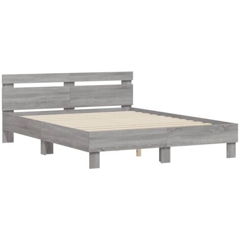 Cadre de lit sans matelas sonoma gris 140x190 cm vidaXL