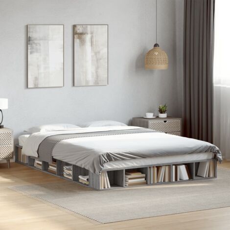 Cadre de lit sans matelas sonoma gris 150x200 cm vidaXL