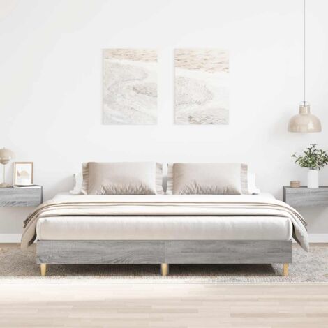 Cadre de lit sans matelas sonoma gris 160x200cm bois ingénierie vidaXL