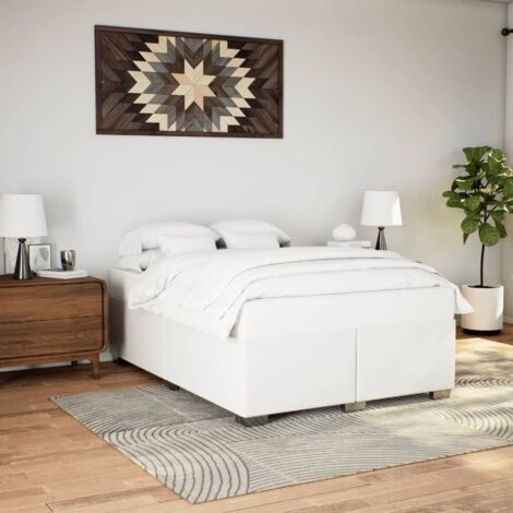 Cadre de lit sans matelas-Structure de lit blanc 160x200 cm similicuir