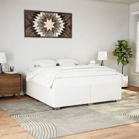 Cadre de lit sans matelas-Structure de lit blanc 180x200 cm similicuir