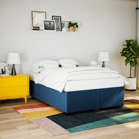 Cadre de lit sans matelas-Structure de lit bleu 160x200 cm tissu 796429