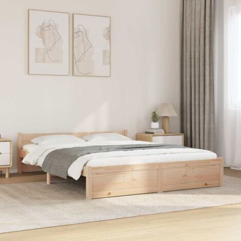Cadre de lit sans matelas-Structure de lit bois massif 140x200 cm 742645