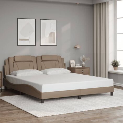 Cadre de lit sans matelas-Structure de lit cappuccino 180x200 cm similicuir 436420