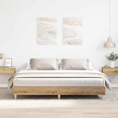 Cadre de lit sans matelas-Structure de lit chêne artisanal 180x200 cm