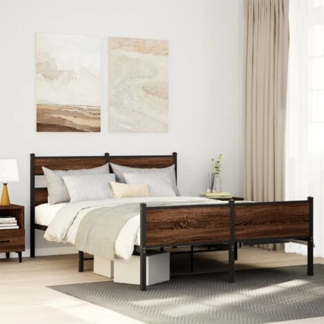 Cadre de lit sans matelas-Structure de lit chêne marron 140x190 cm 974046