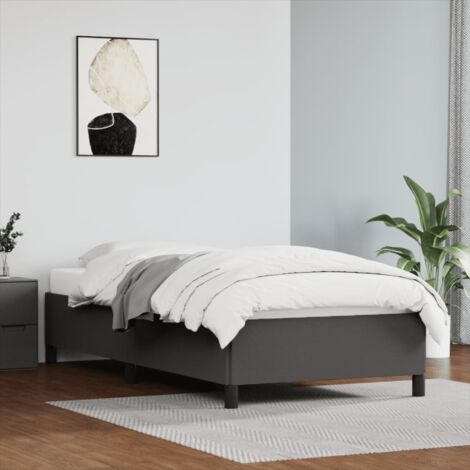 Cadre de lit sans matelas-Structure de lit gris 90x190 cm similicuir 434538