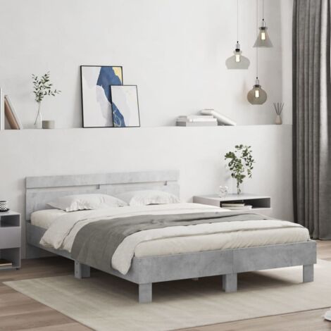 Cadre de lit sans matelas-Structure de lit gris béton 140x200 cm 887868