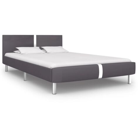 Cadre de lit sans matelas-Structure de lit gris similicuir 140x200 cm 856969