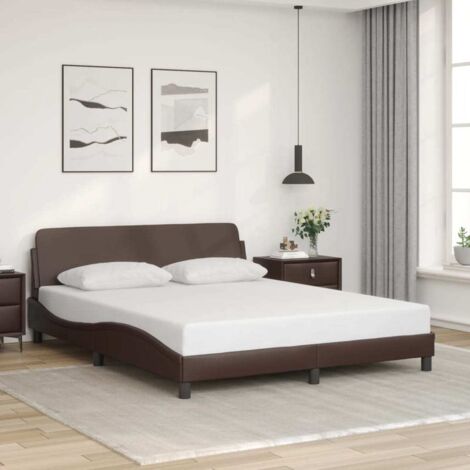 Cadre de lit sans matelas-Structure de lit marron 160x200 cm similicuir 203849
