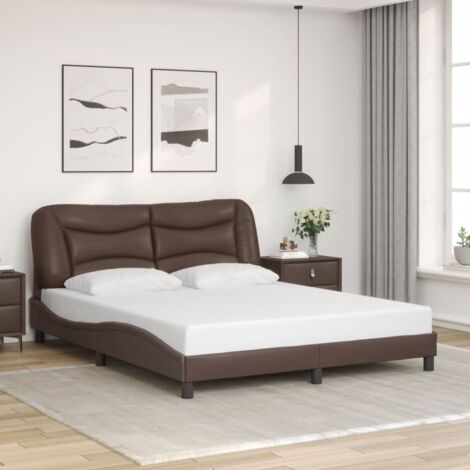 Cadre de lit sans matelas-Structure de lit marron 160x200 cm similicuir 233712