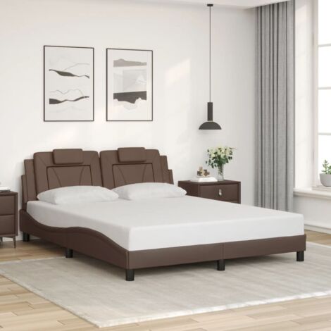 Cadre de lit sans matelas-Structure de lit marron 160x200 cm similicuir 569852