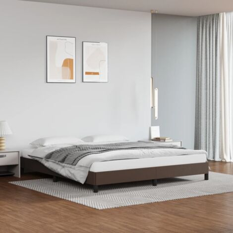 Cadre de lit sans matelas-Structure de lit marron 180x200 cm similicuir