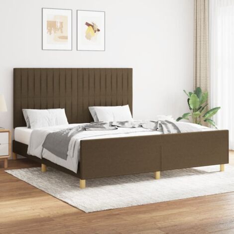 Cadre de lit sans matelas-Structure de lit marron foncé 160x200 cm tissu 982694