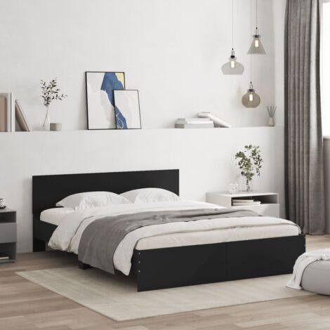 Cadre de lit sans matelas-Structure de lit noir 140x200 cm 566628