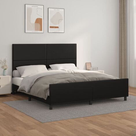 Cadre de lit sans matelas-Structure de lit noir 160x200 cm similicuir 685581