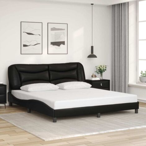 Cadre de lit sans matelas-Structure de lit noir 180x200 cm similicuir 529106