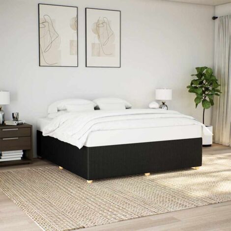 Cadre de lit sans matelas-Structure de lit noir 180x200 cm tissu 663313