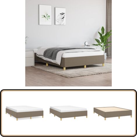 Cadre de lit sans matelas taupe 140x190 cm tissu - Cadre De Lit - Lit Double - Literie - Meuble Chambre - Chambre À Coucher