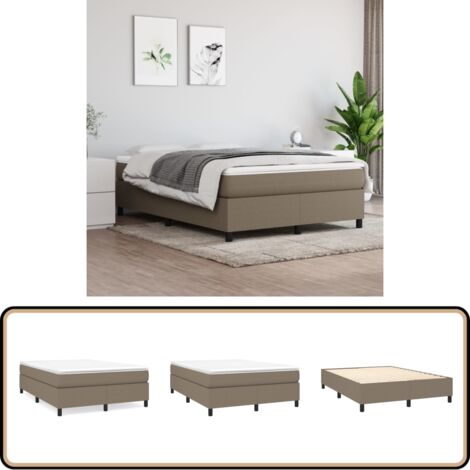 Cadre de lit sans matelas taupe 140x190 cm tissu - Cadre De Lit - Lit Double - Literie - Meuble Chambre - Chambre Adulte